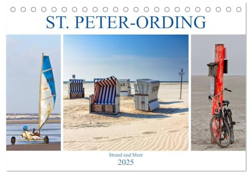 ST. PETER ORDING Strand und Meer (Tischkalender 2025 DIN A5 quer), CALVENDO Monatskalender: Impressionen von der Halbinsel Eiderstedt (CALVENDO Natur)