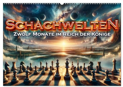 Schachwelten: Zwölf Monate im Reich der Könige (Wandkalender 2026 DIN A2 quer), CALVENDO Monatskalender: Jahresreise durch KI-Schachwelten. (CALVENDO Wissen)