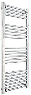 Straight Chrome Heated Towel Rails, Ladder Rails - 500mm (w) x 1200mm (h)