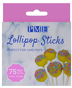 PME LS170 Lollipop Sticks 9.5 cm (3.7 in), 75-Pack, White