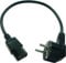 40 cm kurzes Stromkabel/Netzkabel für Kaltgeräte. Schutzkontaktstecker 90° (Typ E+F) - Kaltgerätebuchse gerade.