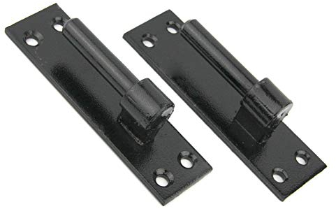 Wyre Direct - 2pcs Heavy Duty Gate Hinges Brackets - Wrought Iron Gate Hinges Heavy Duty with 12mm Pin Black - Heavy Duty Hinges for Outdoor Gates, Field Gate Hinges, Garage Door Hinges