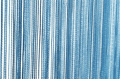 Fadenvorhang Türvorhang 90x250 cm oder 140x250 cm Fadengardine Verschiedene Uni Farben #147 (140x250 blau hell)