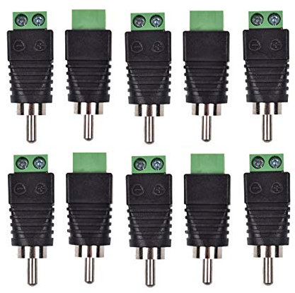 Bestga 10 connettori RCA maschio, Phono RCA maschio a terminale a vite AV adattatore connettore audio video per sistema di telecamere di sicurezza CCTV