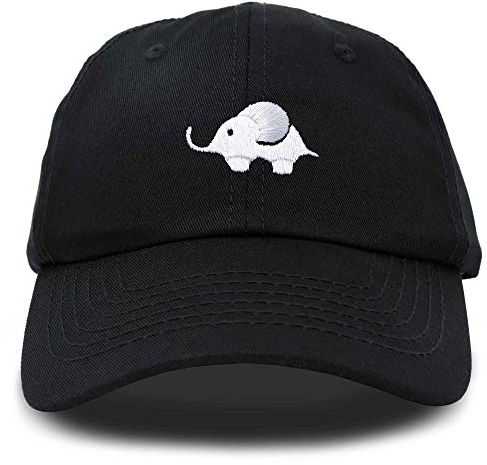DALIX Süße Elefantenmütze Baumwolle Baseball Cap - Schwarz - Einheitsgröße