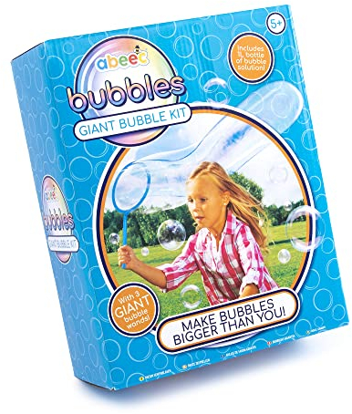 abeec Giant Bubble Kit for Kids - Contains 3 Giant Bubble Wands, Bubble Tray and 1 Litre of Bubble Solution - Outdoor Toys and Fun for the Garden for Kids