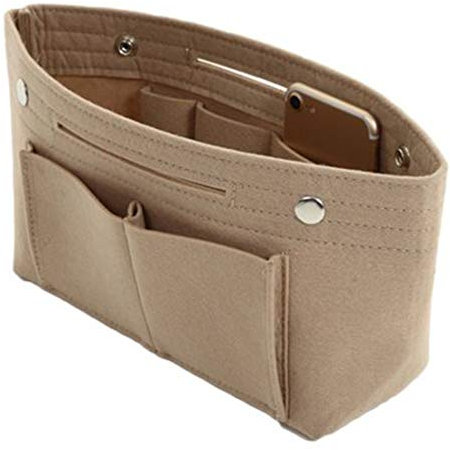 YXBQueen Feutre fourre-Tout Sac à Main Sac à Main Organisateur de Poche insérer diviseur Shaper Sac dans Le Sac pour Speedy Neverfull Longchamp Beige