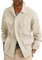 Runcati Leichte Safari-Jacke für Herren, Baumwolle, mit Knopfleiste, Outdoor, Militär, Cargo-Oberbekleidung, Khaki, M