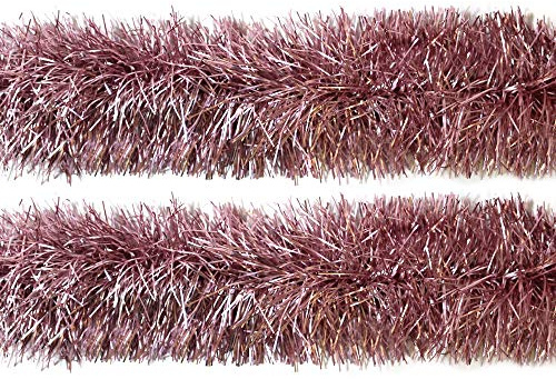 Dusty Rose Pink Blush Sparkling Christmas Tree Tinsel Decoration (4 Meters)