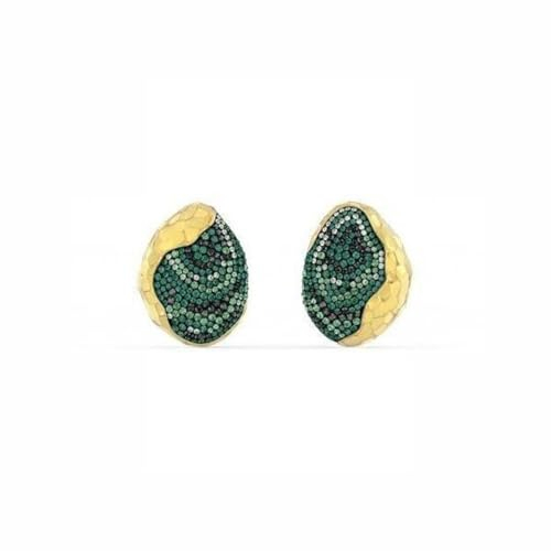Swarovski The Elements Ohrclips, grün, vergoldet, Größe: 2,8x3,6 cm, 5568265