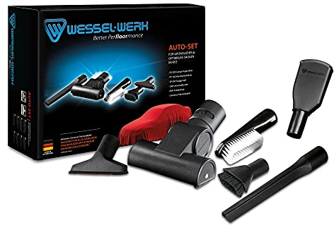 Wessel-Werk Autopflege-Set CarWash Edition | Staubsaugerdüsen zur Autoreinigung an Tankstellen, Waschanlagen und zu Hause | ideal für Sitze und Cockpit | Reinigungszubehör inkl. | passend von 32-38mm