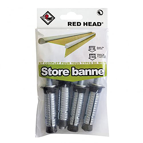 Red Head kit Chevilles à Expansion Store de terrasse, Diam.16 x L.65 mm