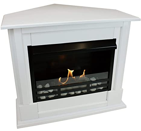 Kaminbau Mierzwa angolo Camino Caminetto Ciminiera a gel et etanolo Rafael Deluxe Royal - Bianco