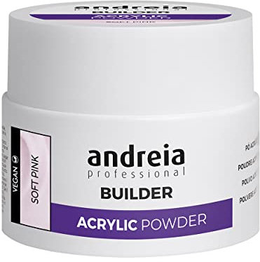 Andreia Poudre acrylique professionnelle pour extensions d'ongles – Auto-nivelante, durable, qualité salon – Rose tendre 35 g