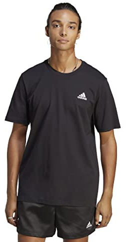 adidas Men's Essentials Single Short Sleeve T-Shirt, Black, S