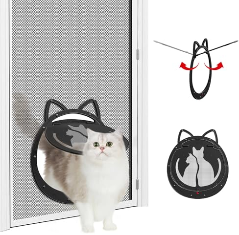 HIDROSIL Cat Door for Screen Door, Black