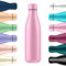 Mi Ko Mi Ka Botella de Agua Térmica de Acero Inoxidable Reutilizable | Sin BPA | Mantiene 24H Frio / 12H Calor | Hermética - Doble Pared a Prueba de Fugas (Rosa, 500ml)
