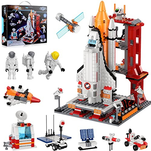 Space Shuttle Giocattoli, Set di Razzi Aerospaziali a MINT 11 in 1, Figure di Astronauta per Adulti Bambini 6-12 Anni (855 Pezzi)