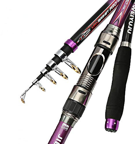 AMEEDA Allround Angelrute 2.1M-3.6M Teleskop Angelrute Fiberglas Seerod Angelrute Angelausrüstung Rod Angelbedarf Angel Lange Stange Schuss Einsteiger (Size : 2.1 m)