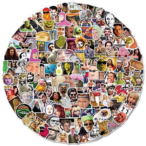 Funny Meme Sticker, 100 Stück Classic Meme Aufkleber, Vinyl Wasserdicht Interessant Scrapbook Skateboard Auto Aufkleber für Jugendliche Erwachsene