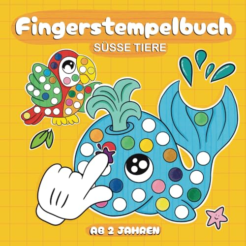 Fingerstempelbuch ab 2: Liebevoll gestaltetes Stempelbuch mit reizenden Tieren aus aller Welt | Dieses Fingermalbuch fördert spassvoll die kognitiven Fähigkeiten der Kinder | 50 niedliche Motive