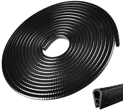 Rseuphiee Protections Bord Portière, 5M Protecteur de porte de voiture Anti-fuite, Protecteurs de bord en caoutchouc en forme de U, Convient pour voiture SUV MPV Portes, coffre, capot (Noir)