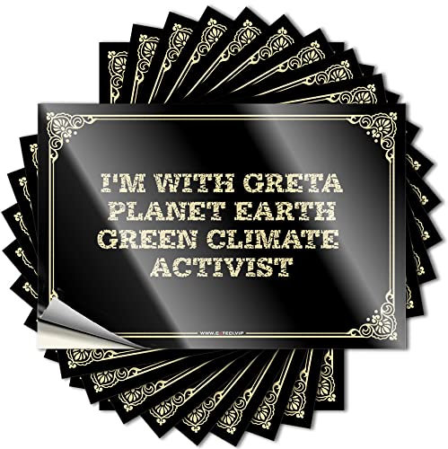 Prank Stickers I'm with Greta Planet Earth Green Climate Activist Aufkleber Autoaufkleber für Männer Unangemessene Aufkleber (Farbe: Farbe, Größe: 8 x 12 cm)