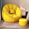 Poltrona Sacco, Pouf da Terra, No Filling Poltroncina Gaming, Lazy Lounger Sofa Chair Cover Schienale Alto Imbottito per Soggiorno, Camera da Letto, Sala Giochi, Dormitorio,Giallo