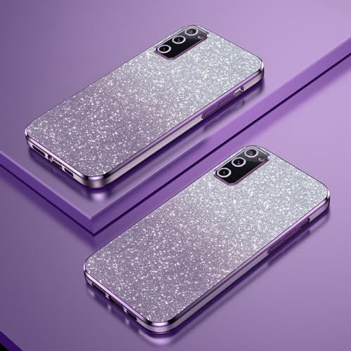 Verlaufsglitzer Elektroplattierte Transparente Hülle Kompatibel mit Samsung Galaxy S20 FE Case TPU Schlankem StoßFestem Handyhülle