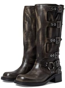 Steve Madden donna Rocky ginocchio alto stivali, Pelle marrone, 8.5