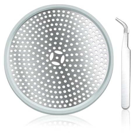 SHFYFHS Filtro Capelli Doccia, Copertura di Scarico Della Doccia, Filtro Raccogli Capelli per Vasca in Acciaio Inossidabile, Con pinzette, per Bagno Vasca da Bagno Cucina,11,8 x 11,8 x 0,31 cm.