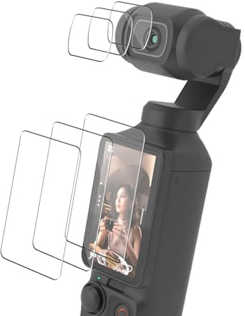 Teenrpov [3+3 Stück Schutzfolie für DJI OSMO Pocket 3 Panzer Schutz Glas + DJI OSMO Pocket 3 Kamera Schutzglas, 9H/HD/Kratzfest Displayschutzfolie für DJI OSMO Pocket 3 Panzerfolie