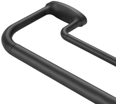 Mayrhyme doppelte Gardinenstange – umlaufend, verstellbar (71–218,4 cm), 2,5 cm vorne & 1,6 cm hinten, mit Aluminium-Endstücken & Halterungen, schwarz