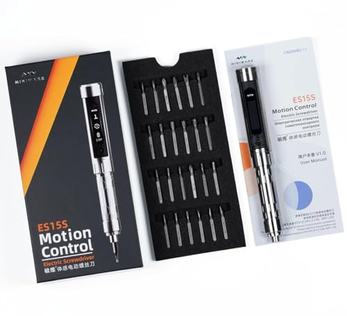 MINIWARE ES15S Tournevis électrique Motion Control Outil de chargement 24 bits Écran OLED Batterie rechargeable pour téléphone portable appareil photo