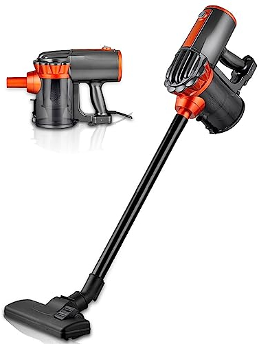 SilteD Aspirateur Balai Silencieux Filaire léger, Aspiration puissante de 18 000 Pa, aspirateur Vertical avec Filtre HEPA, aspirateur Domestique 600 W pour Poils d'animaux, sols durs, Tapis
