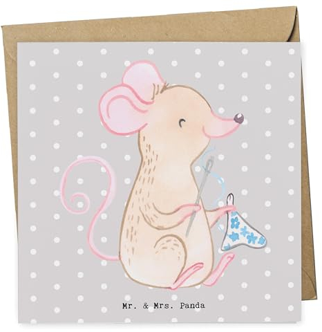 Mr. & Mrs. Panda Deluxe Karte Nähen - Geschenk, Einladungskarte, Grußkarte, DIY, Dankeschön, Nähmaschine, Gewinn, Hochwertige Grußkarte,