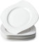 NUTRIUPS Assiettes plates irrégulières en céramique, blanches, 6 pièces, 25,4 cm, passe au micro-ondes et au lave-vaisselle