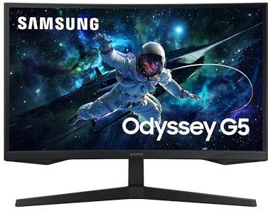 Samsung Ecran PC Odyssey G55C 27’’, 165Hz , 1ms, 000R, QHD 2500:1,HDR10, AMD FreeSync, Auto Source Switch +, DisplayPort, HDMI (Reconditionné)