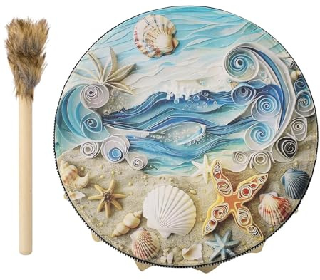 Handtrommeln für Erwachsene, Schamanische Trommeln | Spirituelles Instrument Schamane Handtrommel,Trommel-Percussion-Instrument für Erwachsene für Musikmeditationsrituale, inklusive Trommelstock