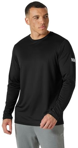Helly Hansen Men's HH Tech Crew Long Sleeve 2.0, Ebony, XXL