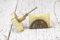 ARTISNO Handmade Rectangular Shape Wood Resin Kitchen Cabinet Drawer Knob Wooden Drawer knobs Wardrobe Pulls,Cabinet Door Handle,Set of 6 (White Rectangular)