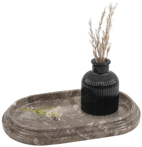 SPESHSTONES Vassoio da bagno in marmo da 24 cm Oceanic fatto a mano, tavolino da caffè e vassoio per profumi, per gioielli, candele e trucchi, decorazione per il bagno e accessori per il piano di