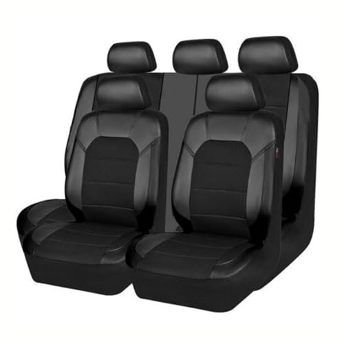 FSHWQR Leder Auto Sitzbezüge Set für BMW 3er Reihe E46 E90 E21 E30 E36 E91 E92 E93 3er Touring 2000-2024, Schwarz, Wasserdicht, Rutschfest, Airbag Kompatibel