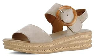 Gabor Damen Plateausandalen 64.550-4 cm Plateauabsatz & Klettverschluss - Elegante Sandalen & Slides für Damen - Desert 92