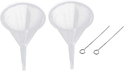 Mini Funnel & Metal Stick Small Clear Plastic Funnel Cremation Urn Filling Kit for Bottle Filling Perfumes Essential Oils Jewellery Ashes Practical