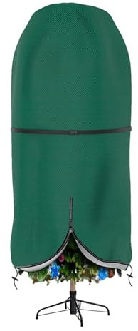 Funda para árbol de Navidad, bolsa de almacenamiento para árbol de Navidad, protector vertical para árbol de Navidad, con cremallera, cordón para árboles artificiales, resistente