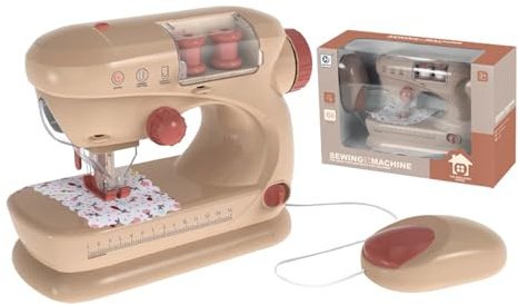 Máquina De Coser Para Niños - Kit De Máquina De Coser, Juguetes Compactos Para Máquinas De Coser Para Niñas | Kit De Máquina De Coser Para Principiantes, Seguro Y Resistente, Funciona Con Pilas, Acces