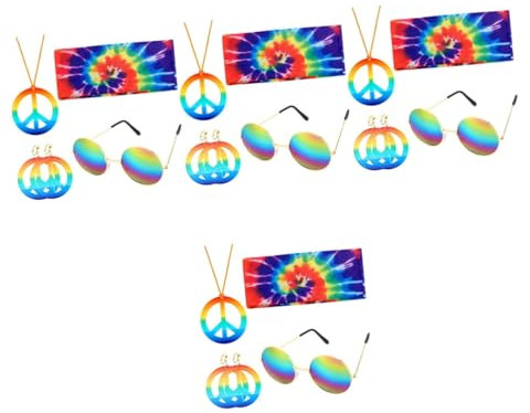 VALICLUD 4sätze Bunten Party-neklaces Und Ohrringen Für Karneval Teiliges Zubehörset Mit Halskette Ohrringen Brille Und Kopfband Für Festliche Anlässe