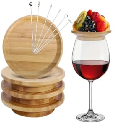 So Linda Wine Glass Snack Tray, 4pcs with a Set of 6 appetiser Picks for Individual Servings of appetisers. Events, Wedding, Family Gathering, picnics.