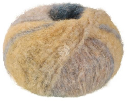 LANA GROSSA Gigante Multi | Voluminöses Alpakagarn mit Effektstruktur im farbenfrohen Ringelmix | Handstrickgarn aus 70% Alpaka (Fein) & 30% Polyamid | 50g Wolle, Stricken & Häkeln | 150m Garn FB-101